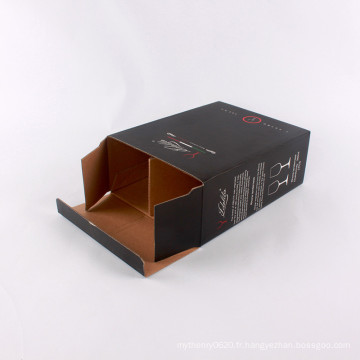 Boîtes d&#39;emballage en verre de vin carré imprimé de carton de haute qualité